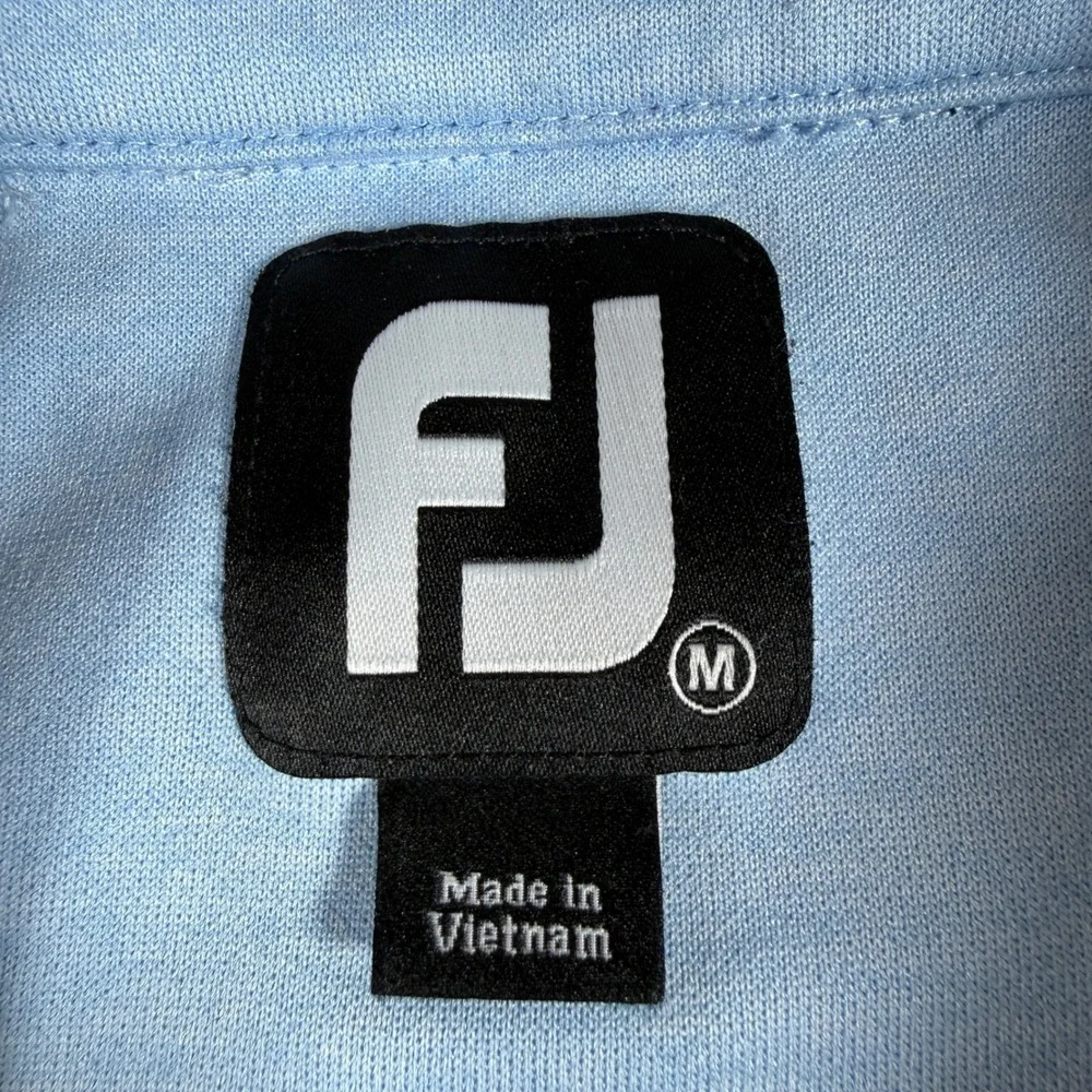 FootJoy Mens M 1/4 Zip Pullover Light Blue L/S Contrast Stitching 25059